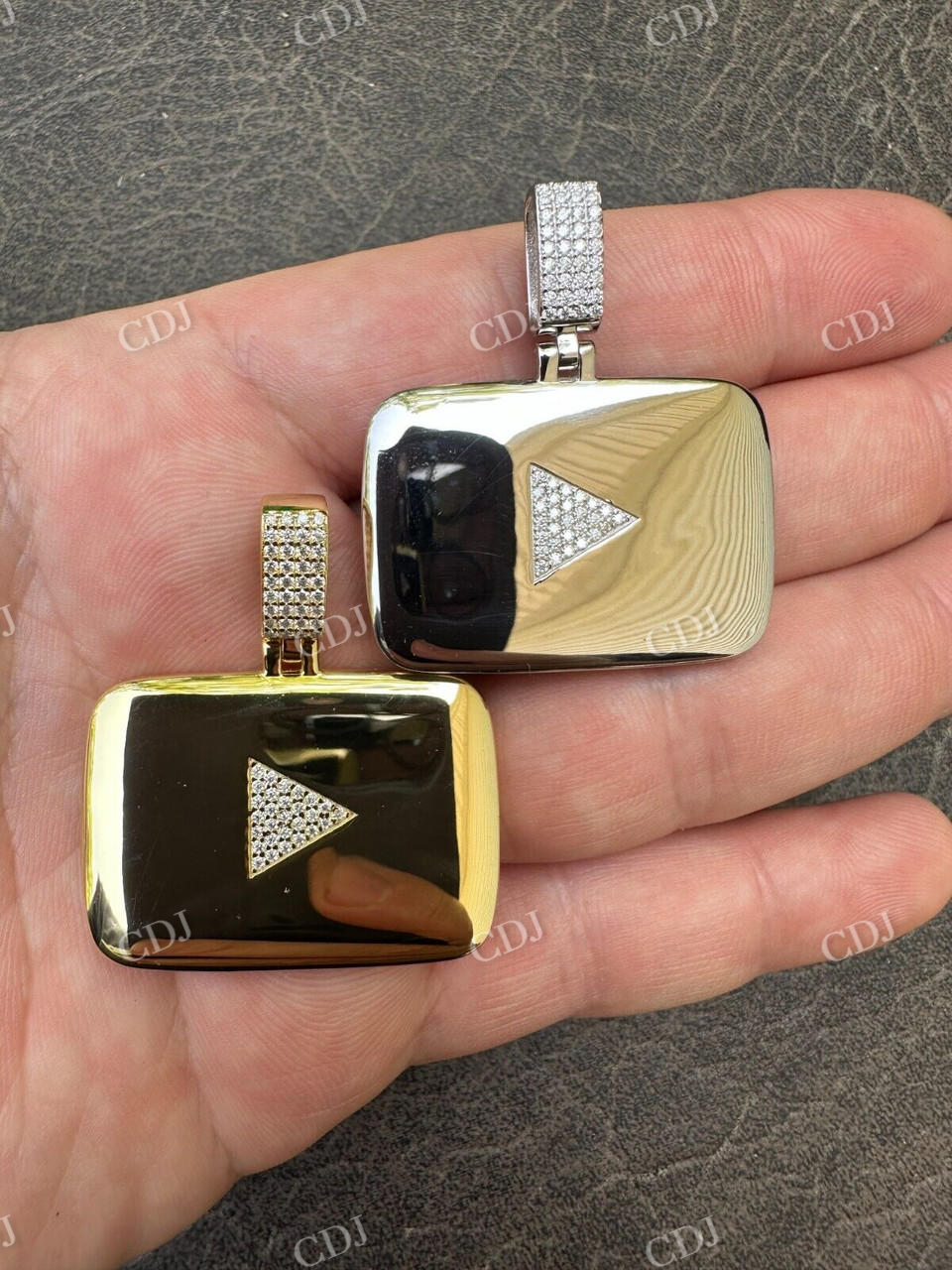 You Tube Sterling Silver Round Diamond Pendant  customdiamjewel   