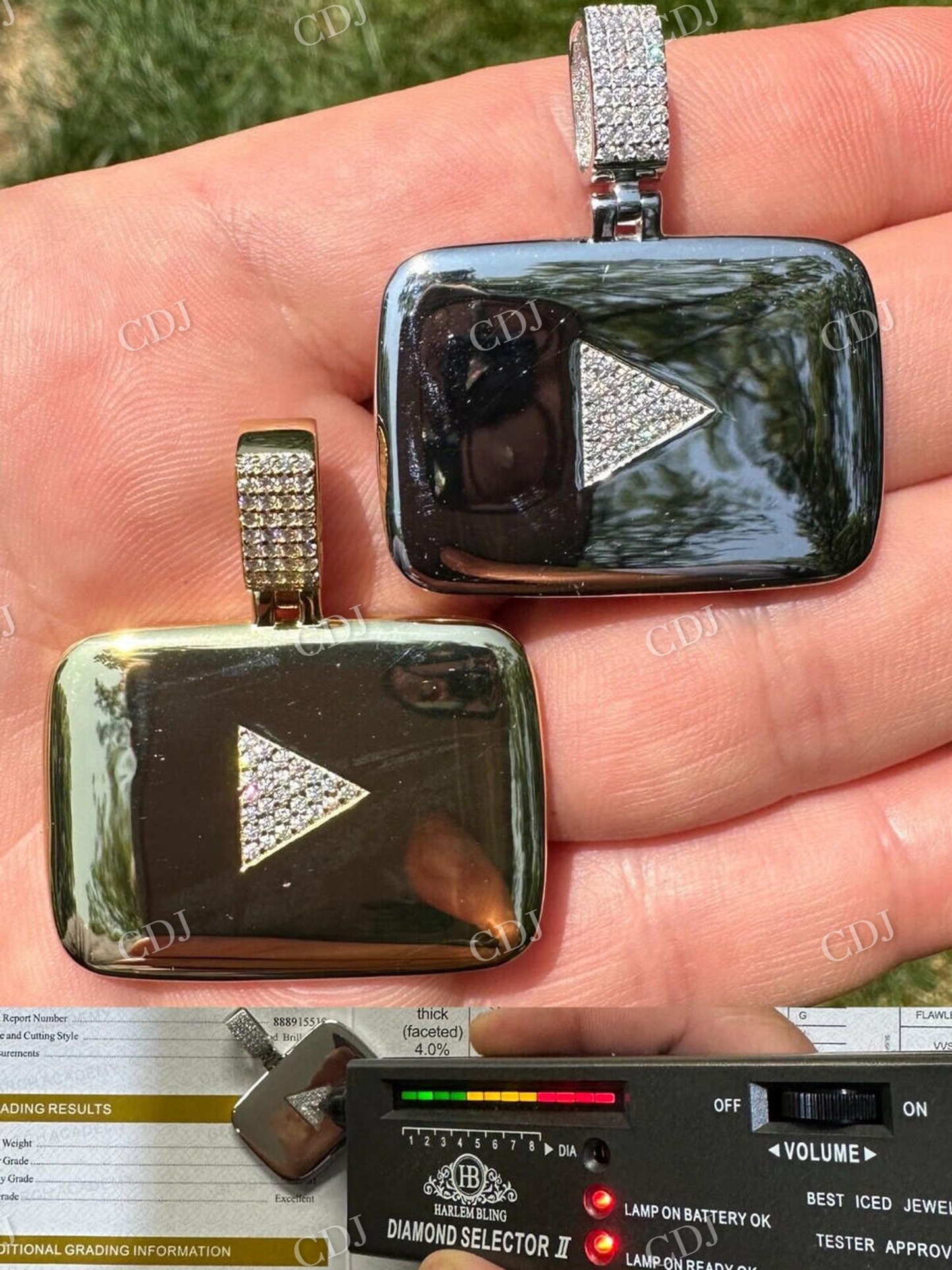 You Tube Sterling Silver Round Diamond Pendant  customdiamjewel   