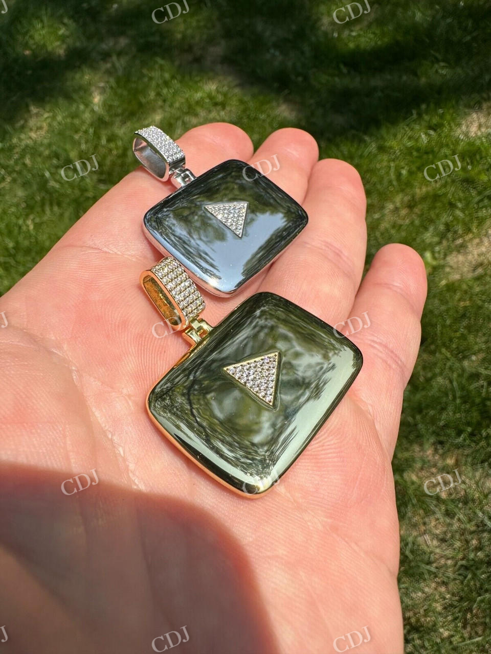 You Tube Sterling Silver Round Diamond Pendant  customdiamjewel   