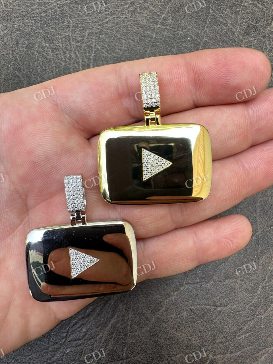 You Tube Sterling Silver Round Diamond Pendant  customdiamjewel   