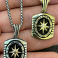 Men's Navigation Nautical Star Compass Pendant  customdiamjewel   