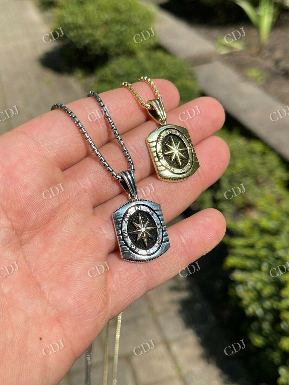 Men's Navigation Nautical Star Compass Pendant  customdiamjewel   
