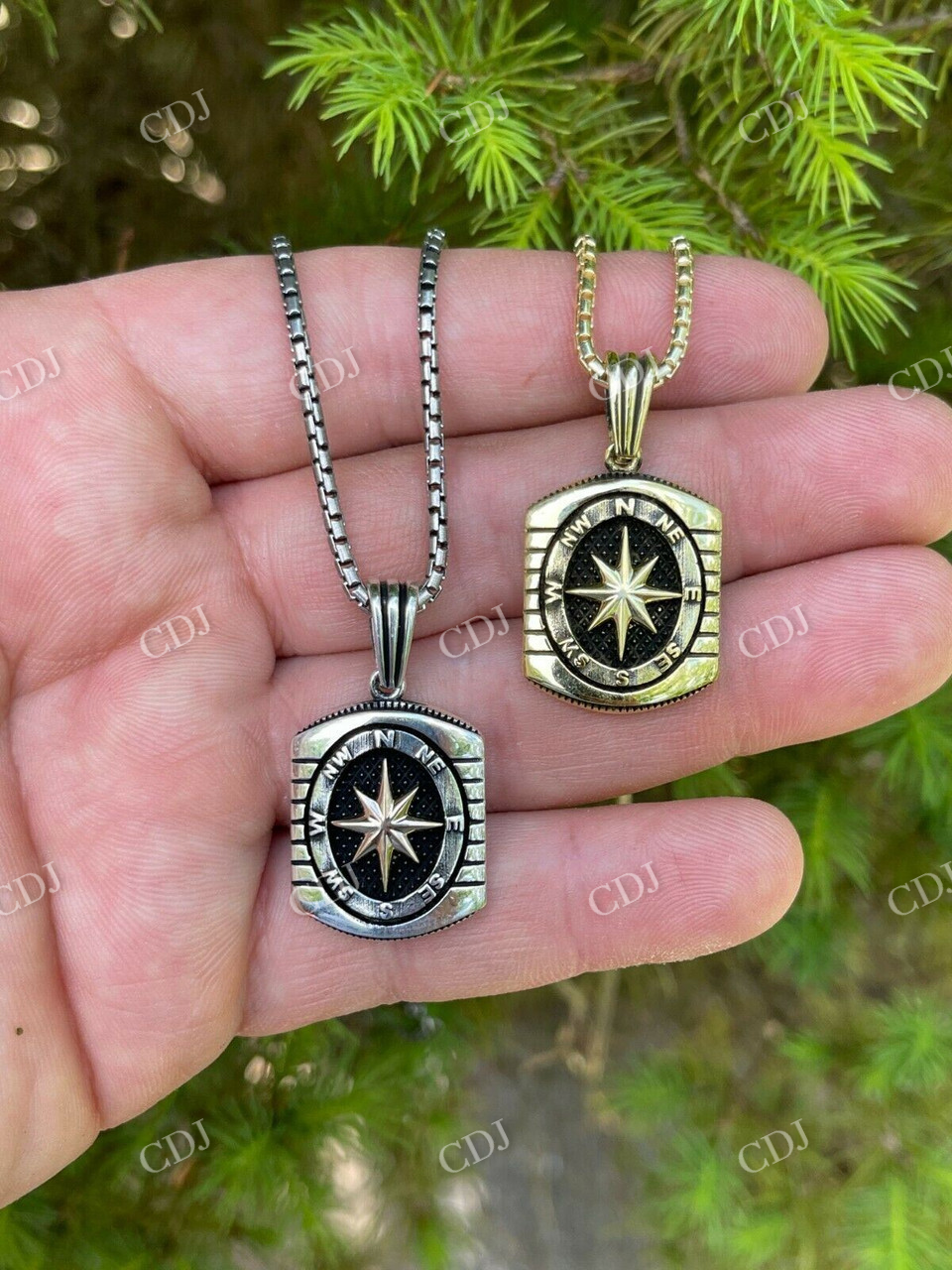 Men's Navigation Nautical Star Compass Pendant  customdiamjewel   
