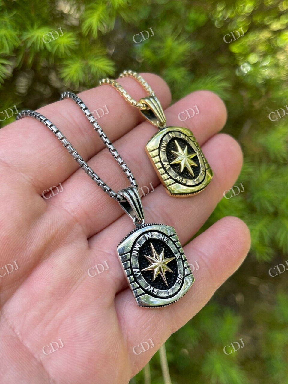 Men's Navigation Nautical Star Compass Pendant  customdiamjewel   
