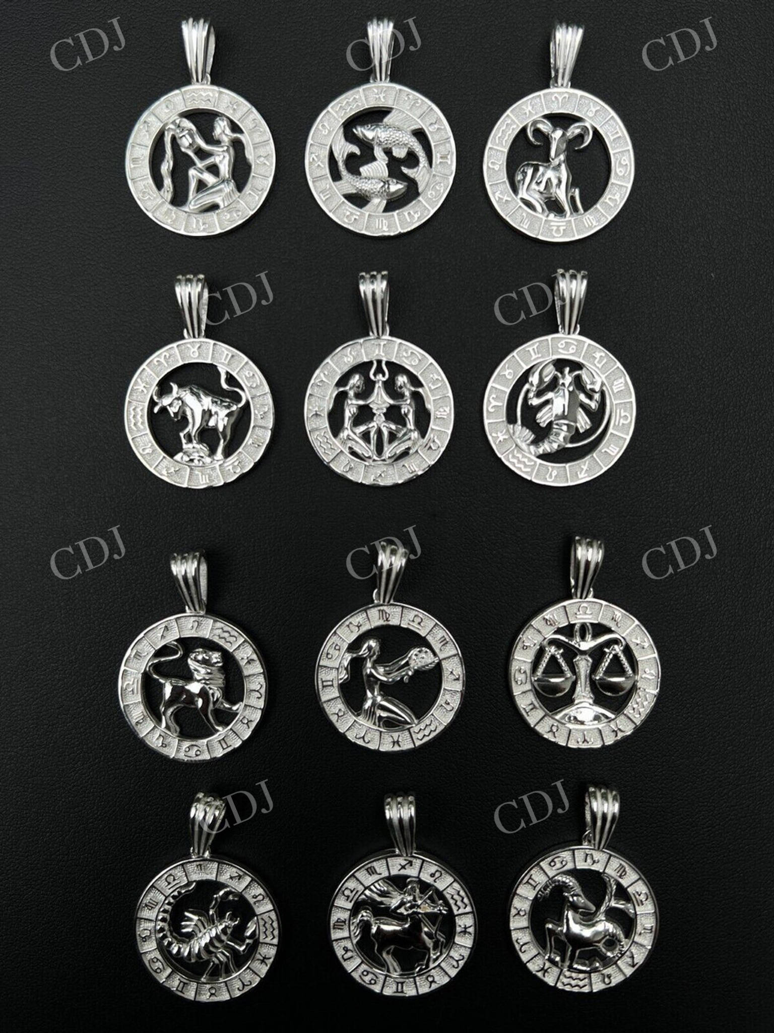 925 Sterling Silver Zodiac Astrology Sign Pendant  customdiamjewel   