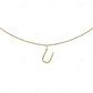 1" 10K Gold 1 Row Initial Letter U Diamond Pendant CustomDiamJewel