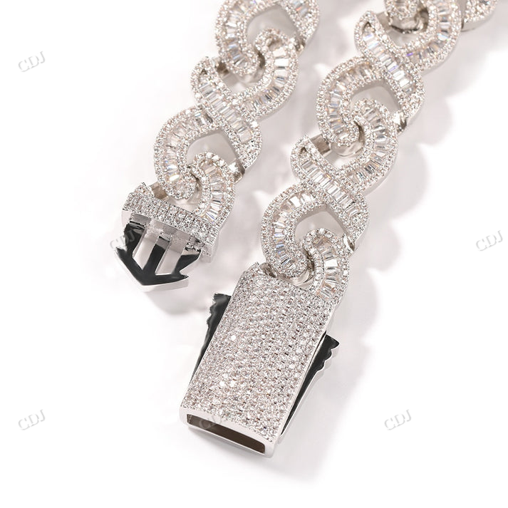 15mm Baguette Diamond Infinity Link Chain hip hop jewelry CustomDiamJewel