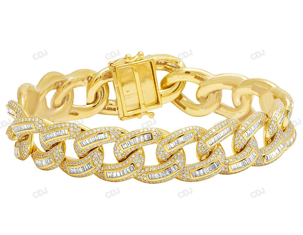 High Quality Silver Moissanite Iced Out Link Bracelet