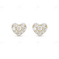 14K Gold Natural Diamond Heart Shape Stud Earrings Stud earrings CustomDiamJewel