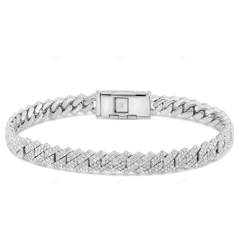 Everyday Style Modern 925 Sterling Silver Cuban Link Bracelet CustomDiamJewel