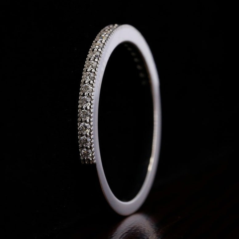 Half eternity Moissanite Wedding Art Deco Band  customdiamjewel   