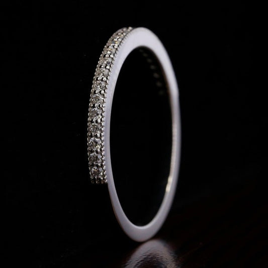 Half eternity Moissanite Wedding Art Deco Band  customdiamjewel   