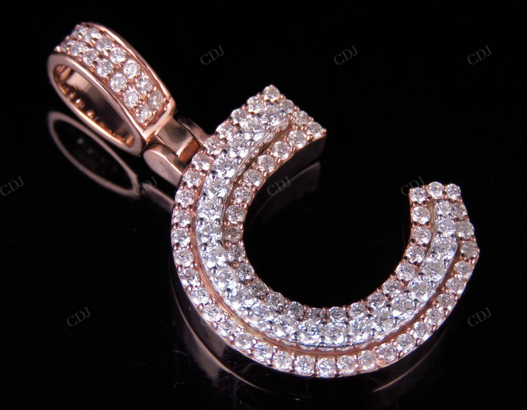 1.5" 1.35 CTW Real Diamond 10K Gold Letter 'C' Initial Pendant CustomDiamJewel