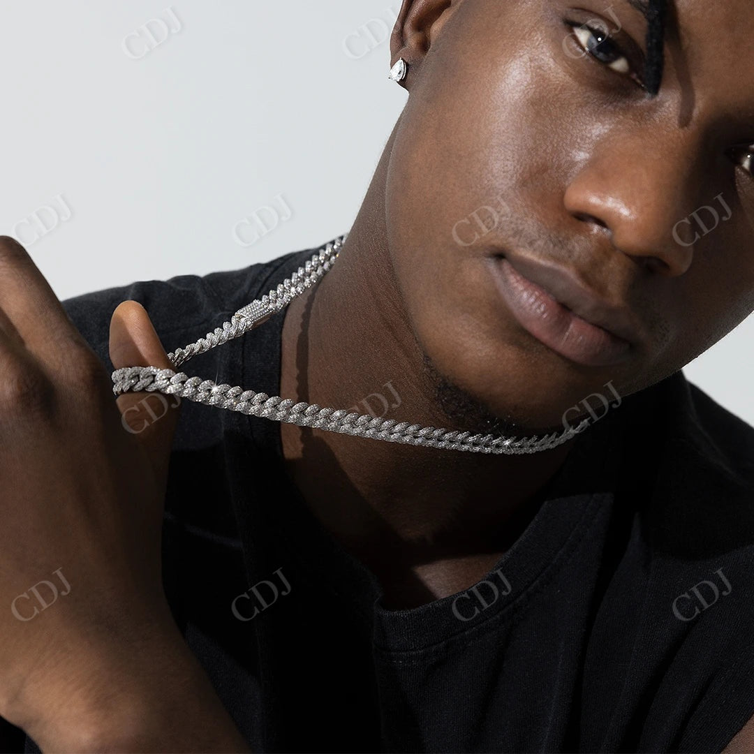 Moissanite Iced Out Hip Hop Cuban Chain  CustomDiamJewel   