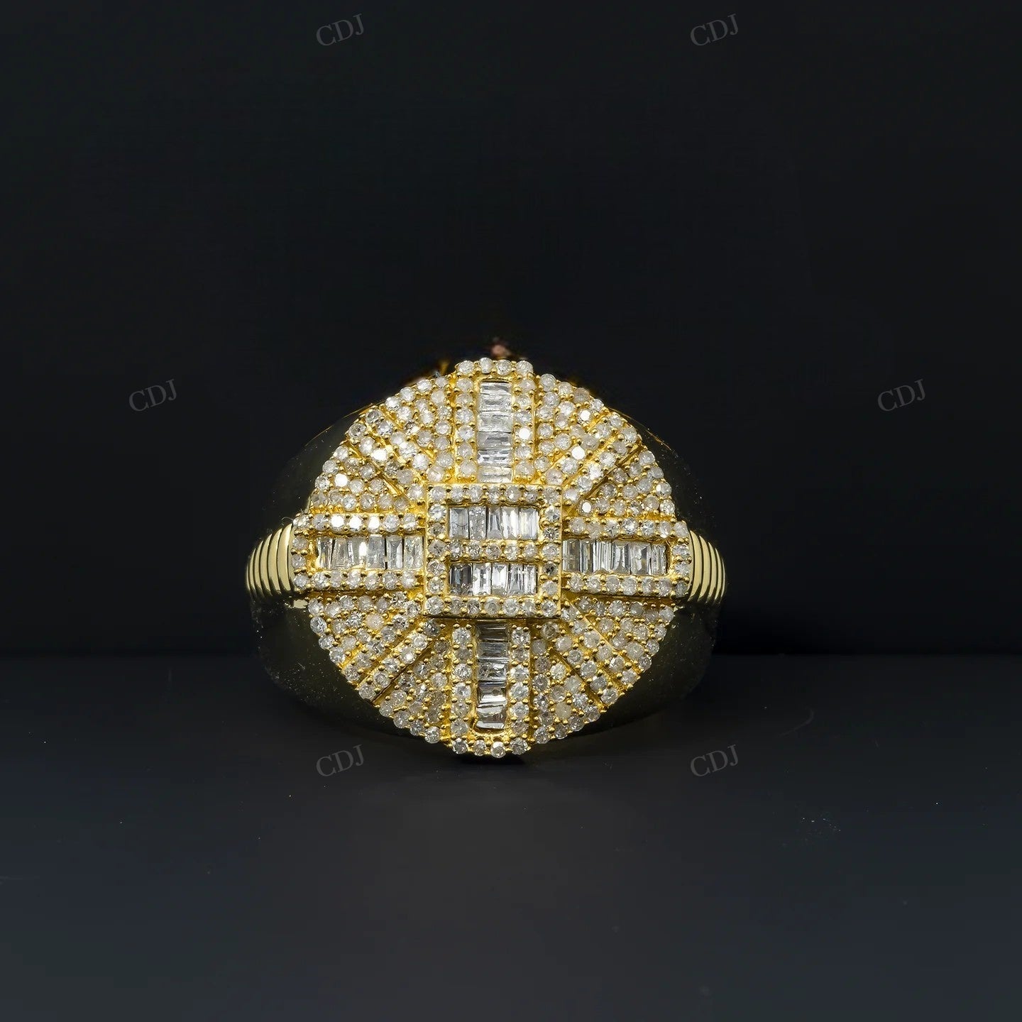 925 Silver Moissanite Baguette Diamond Vintage Ring Hip Hop Ring customdiamjewel