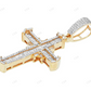 1.5 Inch 10k Yellow Gold Baguetter Lab Grown Diamond Cross Pendant Hip Hop Pendent CustomDiamJewel