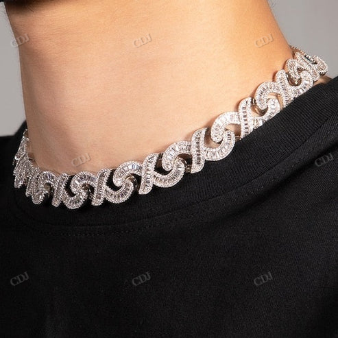 15mm Baguette Diamond Infinity Link Chain hip hop jewelry CustomDiamJewel