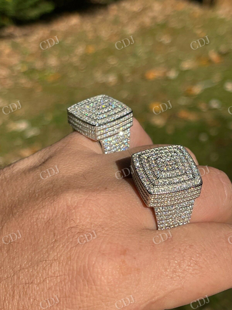 Round Cut Diamond Iced Hip Hop Ring  customdiamjewel   
