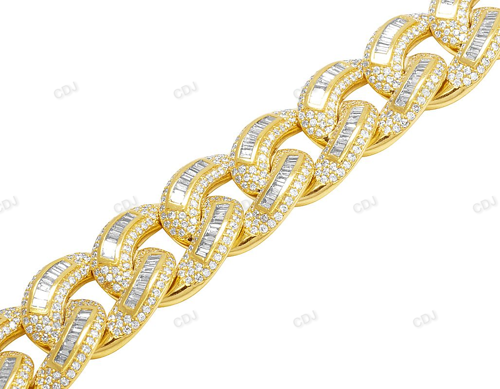 High Quality Silver Moissanite Iced Out Link Bracelet