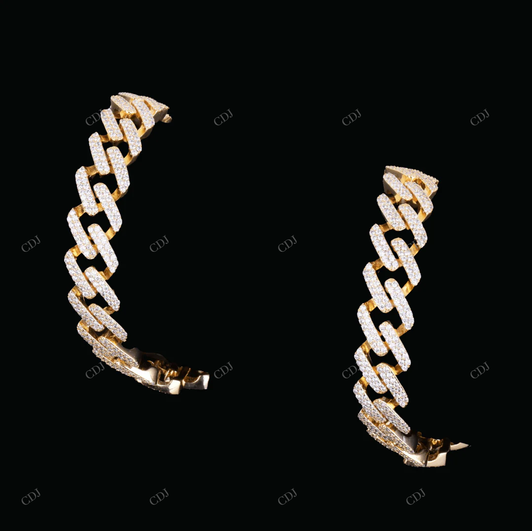 VVS Moissanite 925 Silver Cuban Link Chain CustomDiamJewel