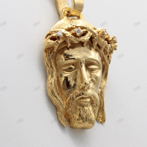 Hip Hop Jesus Head Pendant with Thorn Crown hip hop jewelry CustomDiamJewel