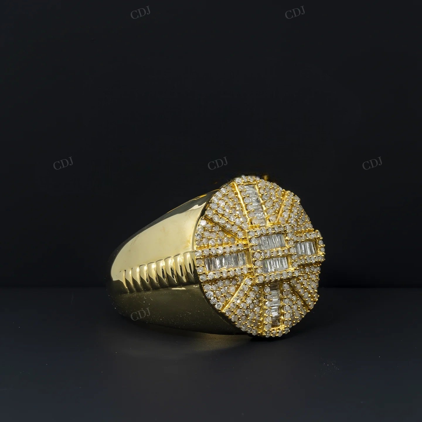 925 Silver Moissanite Baguette Diamond Vintage Ring Hip Hop Ring customdiamjewel