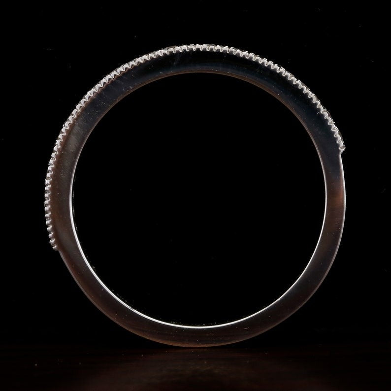 Half eternity Moissanite Wedding Art Deco Band  customdiamjewel   