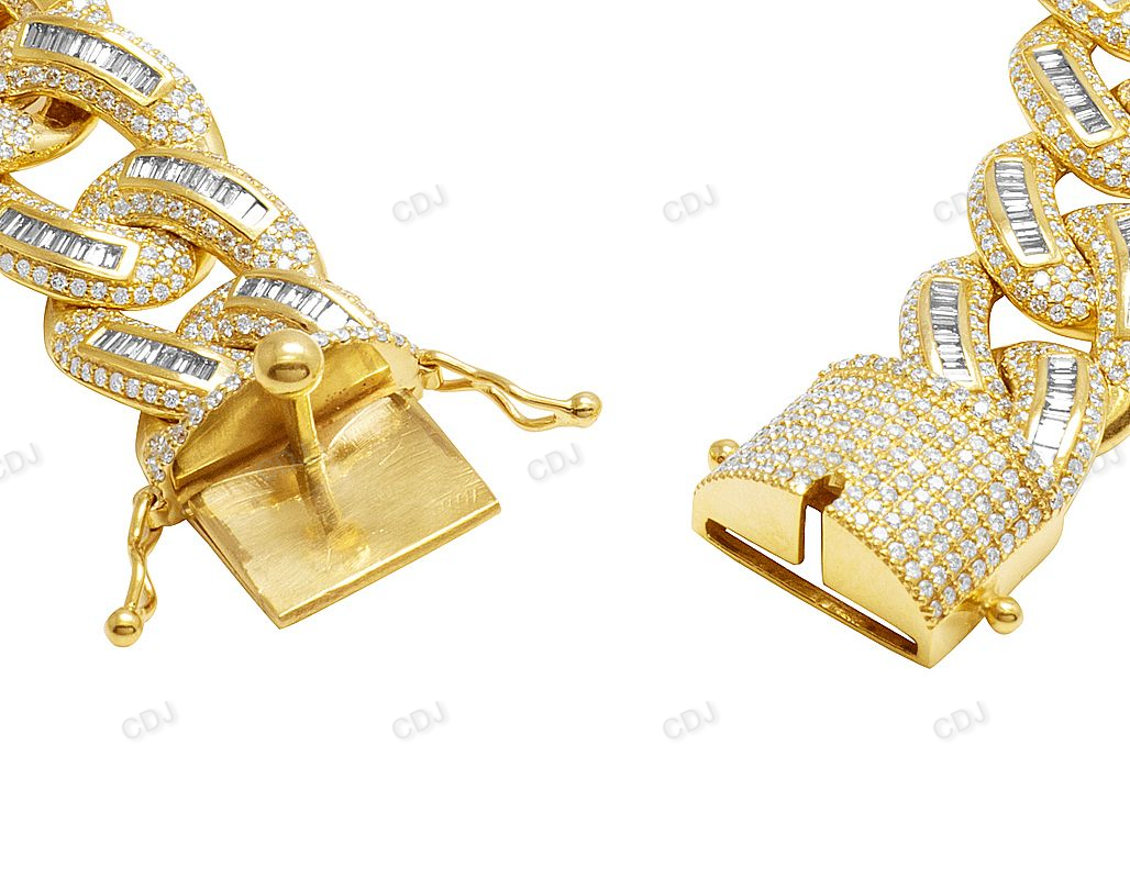 High Quality Silver Moissanite Iced Out Link Bracelet