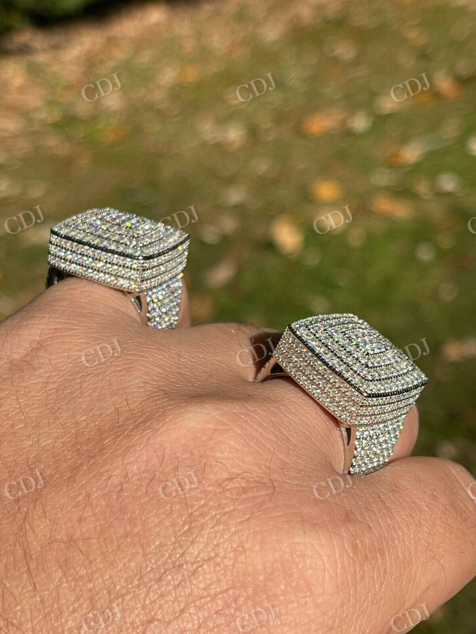 Round Cut Diamond Iced Hip Hop Ring  customdiamjewel   