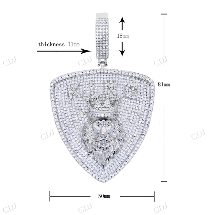 Hip Hop Iced Out Two Tone KING Pendant hip hop jewelry CustomDiamJewel