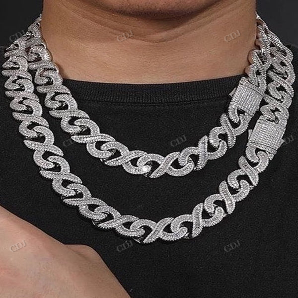 15mm Baguette Diamond Infinity Link Chain hip hop jewelry CustomDiamJewel