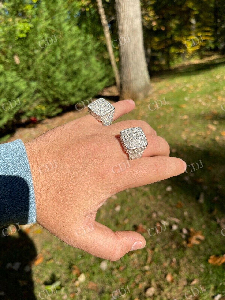 Round Cut Diamond Iced Hip Hop Ring  customdiamjewel   