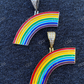 925 Sterling Silver Gay Lesbian Pride Rainbow Diamond Pendant  customdiamjewel   
