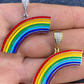 925 Sterling Silver Gay Lesbian Pride Rainbow Diamond Pendant  customdiamjewel   
