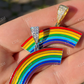 925 Sterling Silver Gay Lesbian Pride Rainbow Diamond Pendant  customdiamjewel   