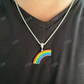 925 Sterling Silver Gay Lesbian Pride Rainbow Diamond Pendant  customdiamjewel   