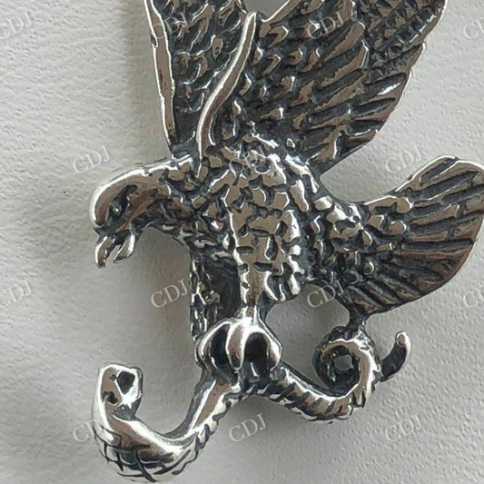 925 Sterling Silver American Eagle Mens Pendant  customdiamjewel   