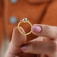 Hexagon Salt and Pepper Solitaire Ring customdiamjewel