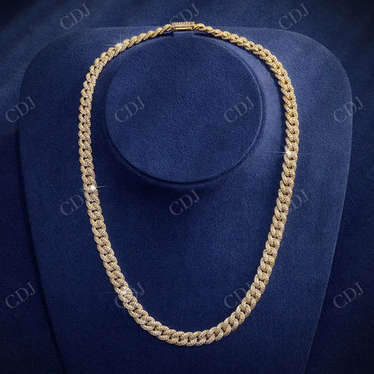 Yellow Gold Diamond Cuban Link Iced Out Chain  CustomDiamJewel   