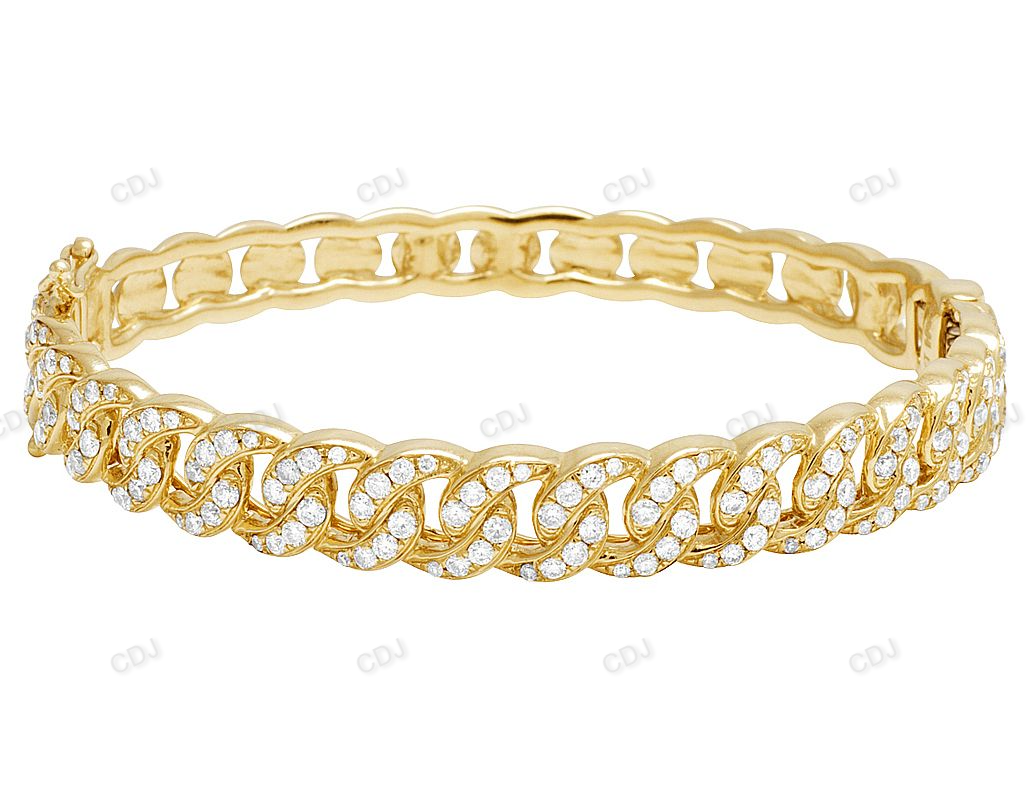 Hip Hop Style Silver Moissanite Unisex Link Bracelet