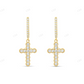14k Gold Cross Moissanite Diamond Huggie Earrings Stud earrings CustomDiamJewel