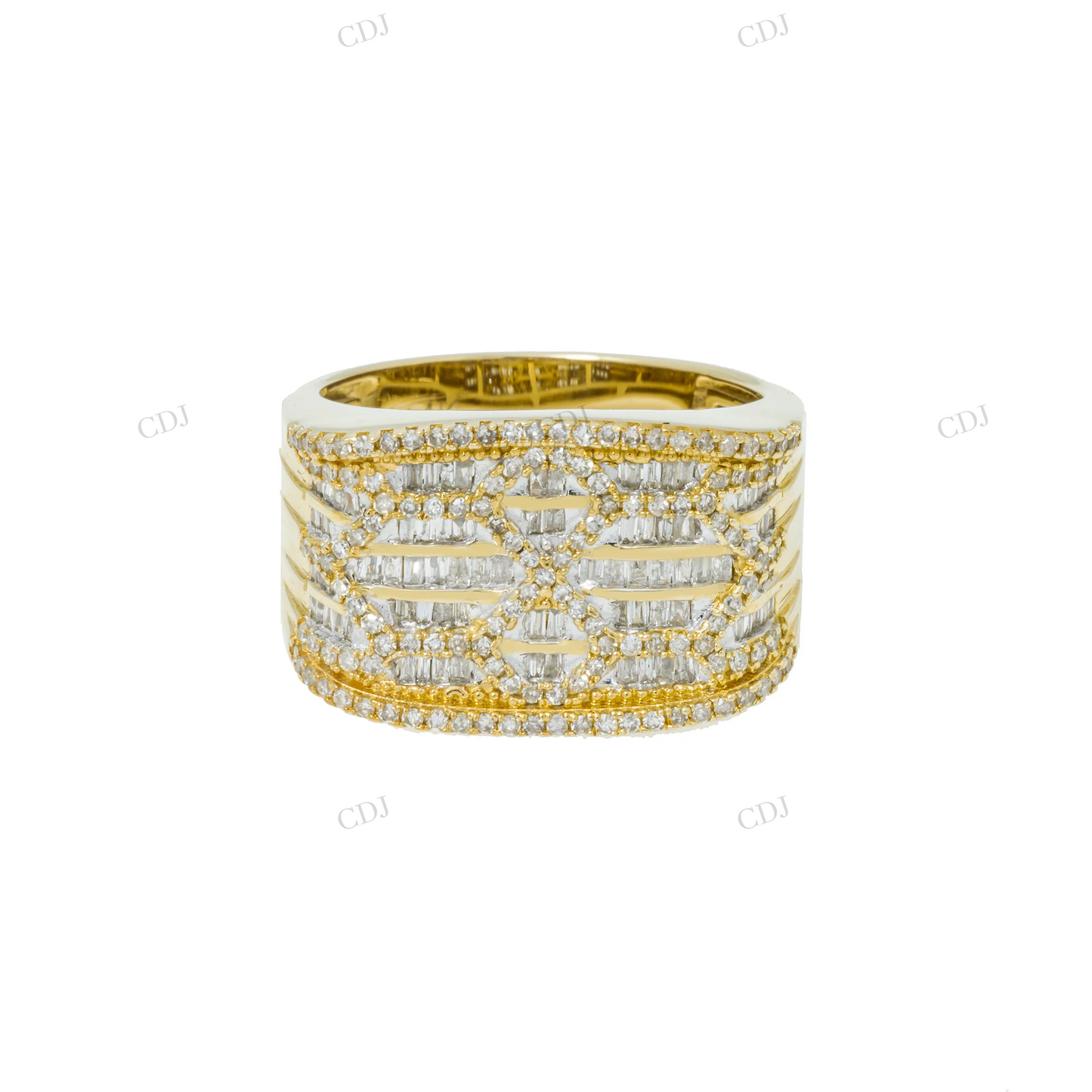 Silver Moissanite Baguette Diamond Fashionable Ring Hip Hop Ring customdiamjewel
