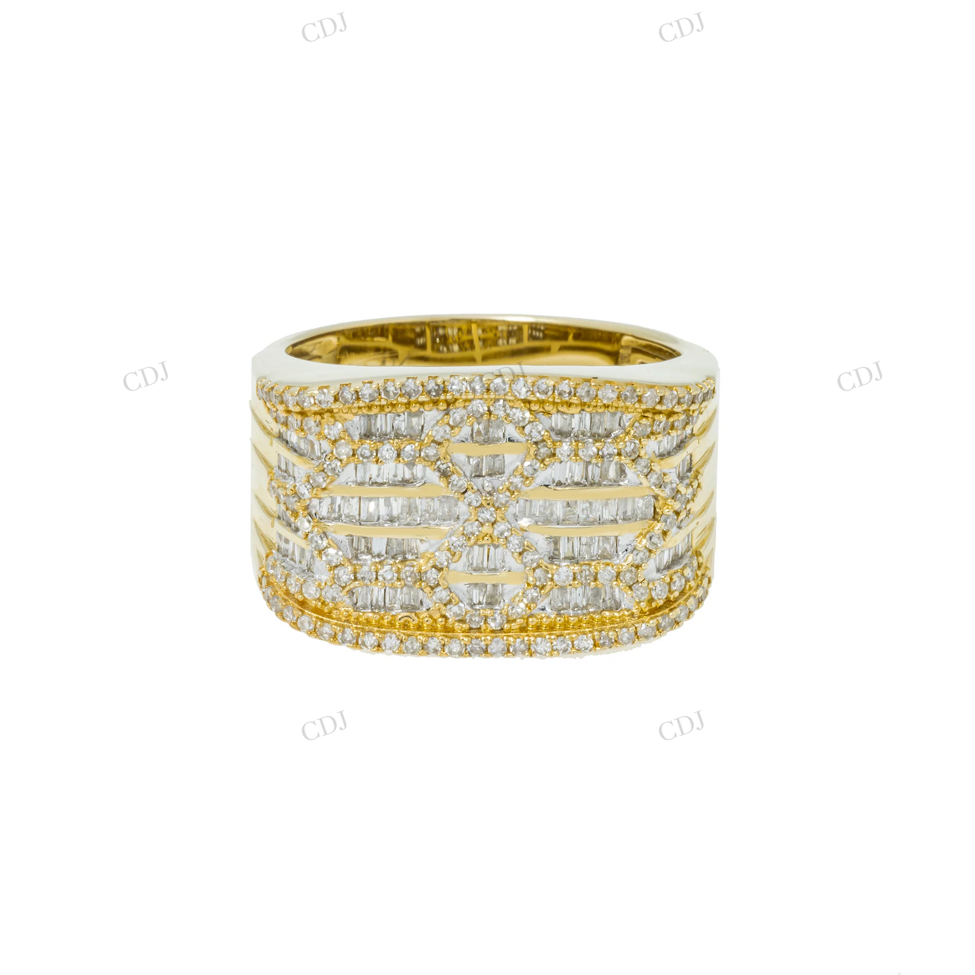 Silver Moissanite Baguette Diamond Fashionable Ring Hip Hop Ring customdiamjewel