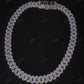 15mm Iced Out Hip Hop 925 Silver 2 Row Moissanite Cuban Link Chain  customdiamjewel   