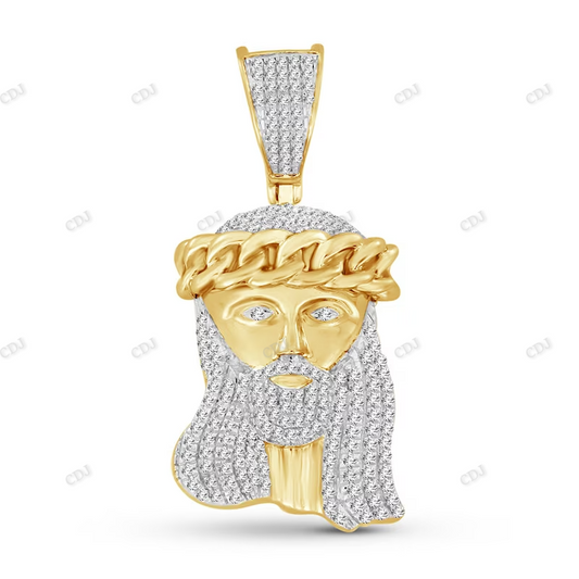 Hip Hop Gold Plated Moissanite Jesus Pendant hip hop jewelry CustomDiamJewel