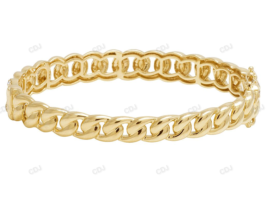 Hip Hop Style Silver Moissanite Unisex Link Bracelet