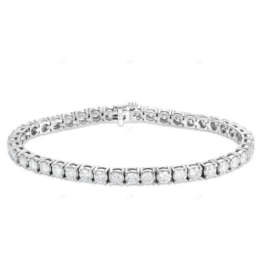 VVS Moissanite D Color Clarity 925 Silver Trendy Tennis Bracelet CustomDiamJewel