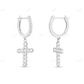 14k Gold Cross Moissanite Diamond Huggie Earrings Stud earrings CustomDiamJewel
