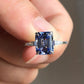 Vintage Emerald Cut Blue Moissanite Ring customdiamjewel