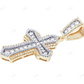 1.5 CTW Lab Grown Diamond 10K Yellow White Gold Cross Pendant Hip Hop Pendent CustomDiamJewel